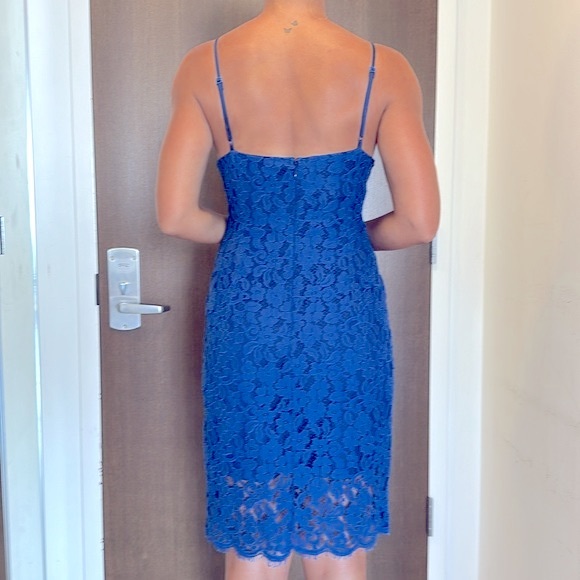 LULU’s Fully Lined & Fitted LACE Dress w/Hidden Zipper Back & Adjustable Straps - Picture 7 of 9